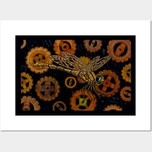 steampunk dragonfly Posters and Art